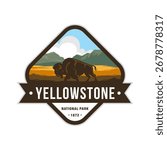 Yellowstone National Park logo badge emblem illustration