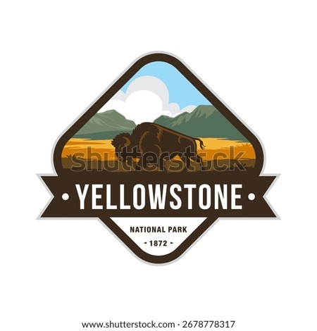 Yellowstone National Park logo badge emblem illustration