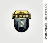 yellowstone national park logo patch vector emblem illustration design, travel badge design