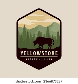 yellowstone national park logo vintage icon and symbol vector illustration design