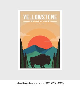 Yellowstone National Park modern poster vector illustration design