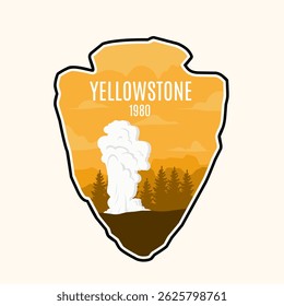 Yellowstone National Park In Orange Sky Perfect for Print, Apparel, etc