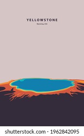 Yellowstone National Park poster artwork. My own graphic design vector drawing.