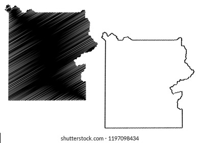 Yellowstone National Park (United States of America, USA) map vector illustration, scribble sketch Yellowstone National Park map