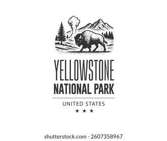 yellowstone national park vector illustration