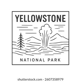 yellowstone national park vector illustration