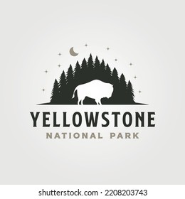 yellowstone national park vintage logo vector symbol illustration design