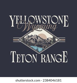 Yellowstone Wyoming Mountains  Graphic Vector