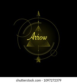 Yellowtattoo symbol with abstract arrow, triangle and circles