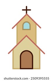 Yellow-walled church with bell tower