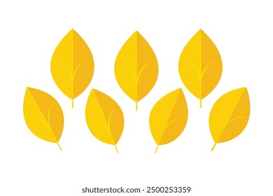 Yellowwood Leaf Color Art Fine Linework with Distinctive Leaf Features