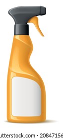 Yeloow spray bottle mockup. Product design with blank label