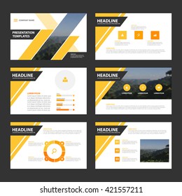 Yelow black Vector Presentation annual report Leaflet Brochure Flyer template design, book cover layout design