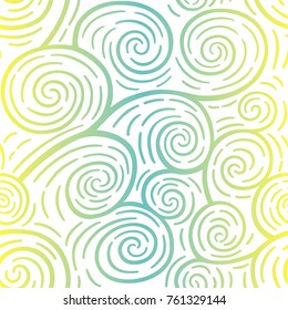 Yelow and blue gradient pattern with swirls. Vector illustration