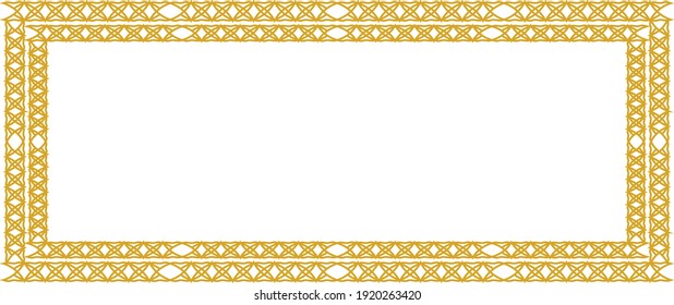borde amarillo y plantilla de marco con floral de línea de esquina para imagen, diseño vectorial estilo de arte.diseño de borde de marco