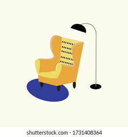 Yelow chair to seat. Comfortable lockdown.