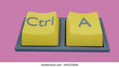 yelow keyboard sorcut ctrl a illustration