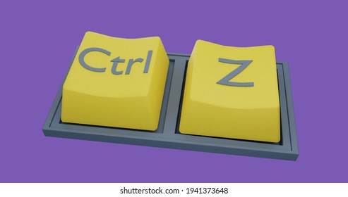 yelow keyboard sorcut ctrl z illustration