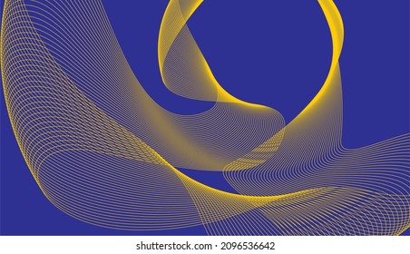 Yelow and navy blue Psychedelic Linear Wavy Backgrounds