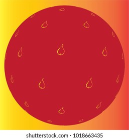 yelow pear in red ball, vector 