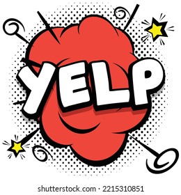 yelp Comic bright template with speech bubbles on colorful frames