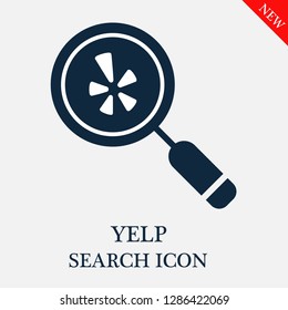 Yelp search icon. Editable Yelp search icon for web or mobile.