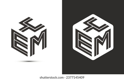 YEM letter logo design with illustrator cube logo, vector logo modern alphabet font overlap style. Premium Business logo icon. White color on black background