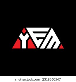 YEM triangle letter logo design with triangle shape. YEM triangle logo design monogram. YEM triangle vector logo template with red color. YEM triangular Simple, Elegant, and Luxurious Logo