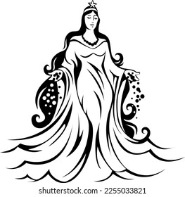 yemanja sea goddess illustration  religion