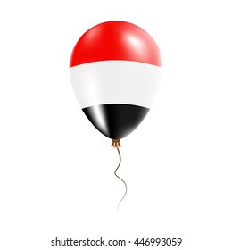 Yemen balloon with flag. Bright Air Ballon in the Country National Colors. Country Flag Rubber Balloon. Vector Illustration.