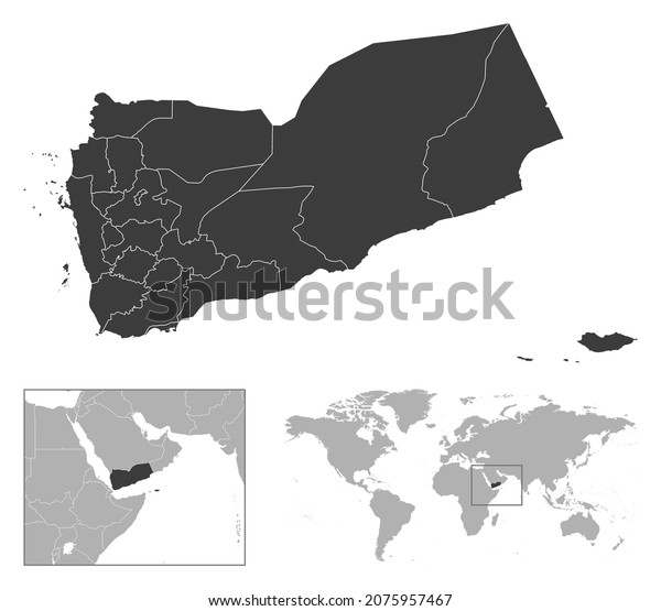 Yemen Detailed Country Outline Location On Stock Vector (Royalty Free ...