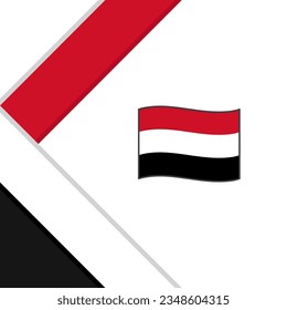 Plantilla de diseño de fondo de resumen de la bandera de Yemen. Afiche del Día de la Independencia de Yemen en medios sociales. Ilustración de Yemen