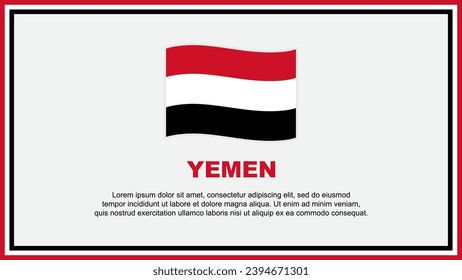 Plantilla de diseño de fondo de resumen de la bandera de Yemen. Afiche del Día de la Independencia de Yemen en los medios sociales. Bandera de Yemen