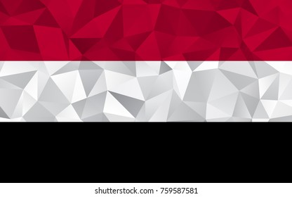 Yemen flag. Abstract Polygon Geometric Shape Background. Vector eps10.