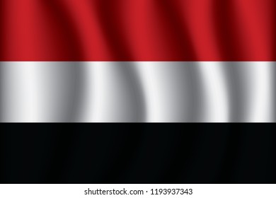 Yemen flag background with cloth texture. Yemen Flag vector illustration eps10.