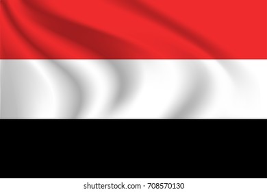 Yemen flag background with cloth texture. Yemen flag vector illustration.