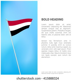 Yemen flag Brochure - Vector Flyer Cover Page Design