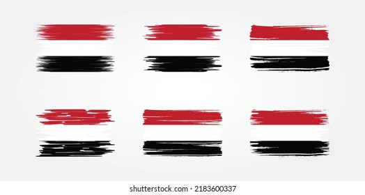 Yemen Flag Brush Collection. National Flag