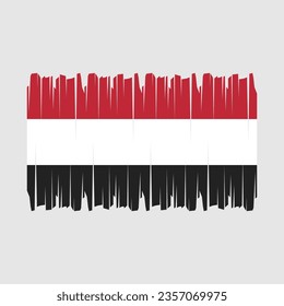 Yemen flag with brush stroke vector Illustration