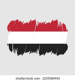 Yemen Flag Brush Strokes Vector