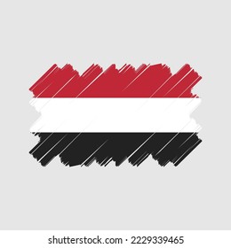 Yemen Flag Brush Vector Illustration