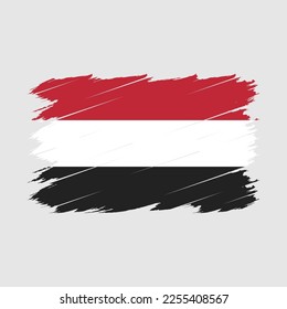 Yemen Flag Brush Vector Illustration