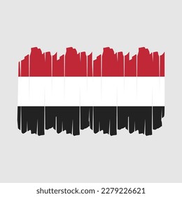 Yemen Flag Brush Vector Illustration