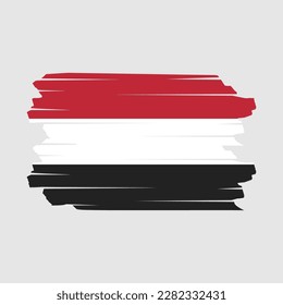 Yemen Flag Brush Vector Illustration