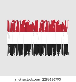 Ilustración de vectores de pincel de bandera de Yemen