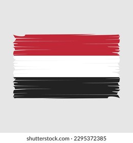 Yemen Flag Brush Vector Illustration