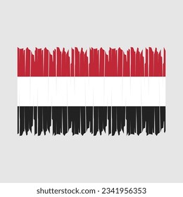 Yemen Flag Brush Vector Illustration
