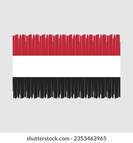 Yemen Flag Brush Vector Illustration