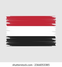 Yemen Flag Brush Vector Illustration