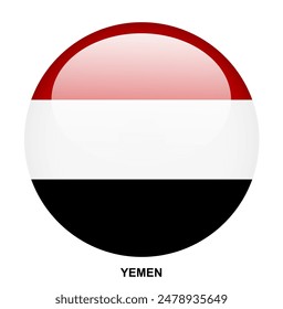 YEMEN flag button on white background